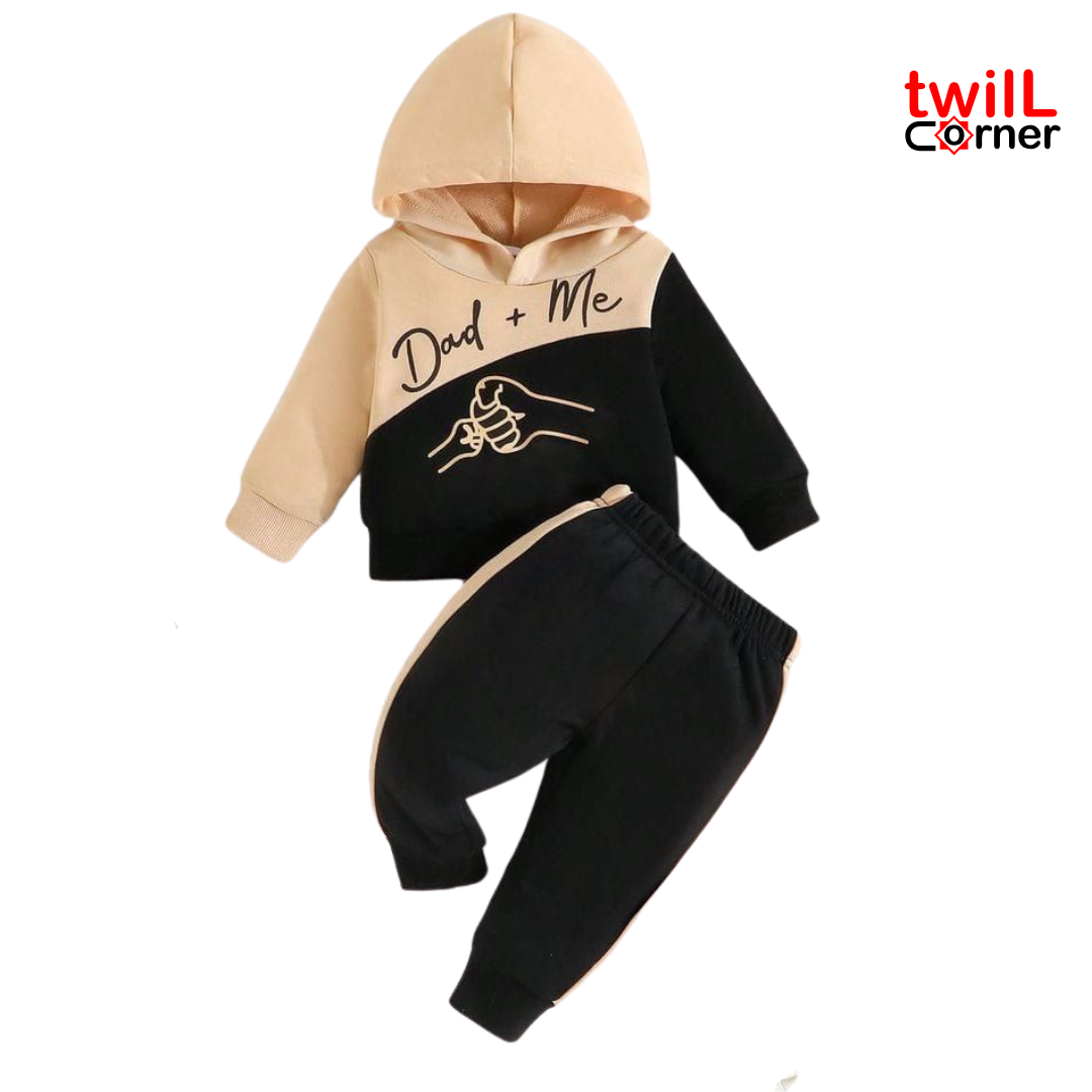 Children's Long Sleeve Hooded Elastic Waist Trouser Sweater Set